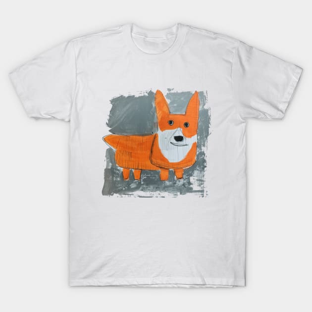 Cute Corgi Kids Drawing Style for Corgi Lovers Gift T-Shirt by VeryBadDrawings